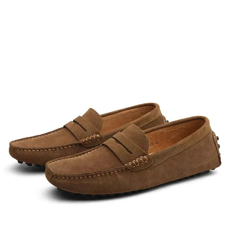 Herren Loafer Schuhe Wildleder Braun - IdealeKleiden