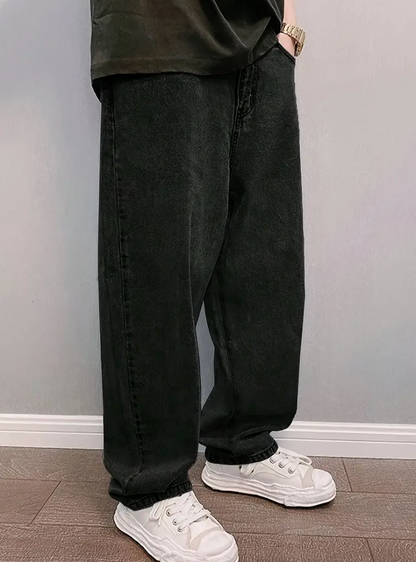 Comfortable Men's Jeans Stonewash Baggy Style