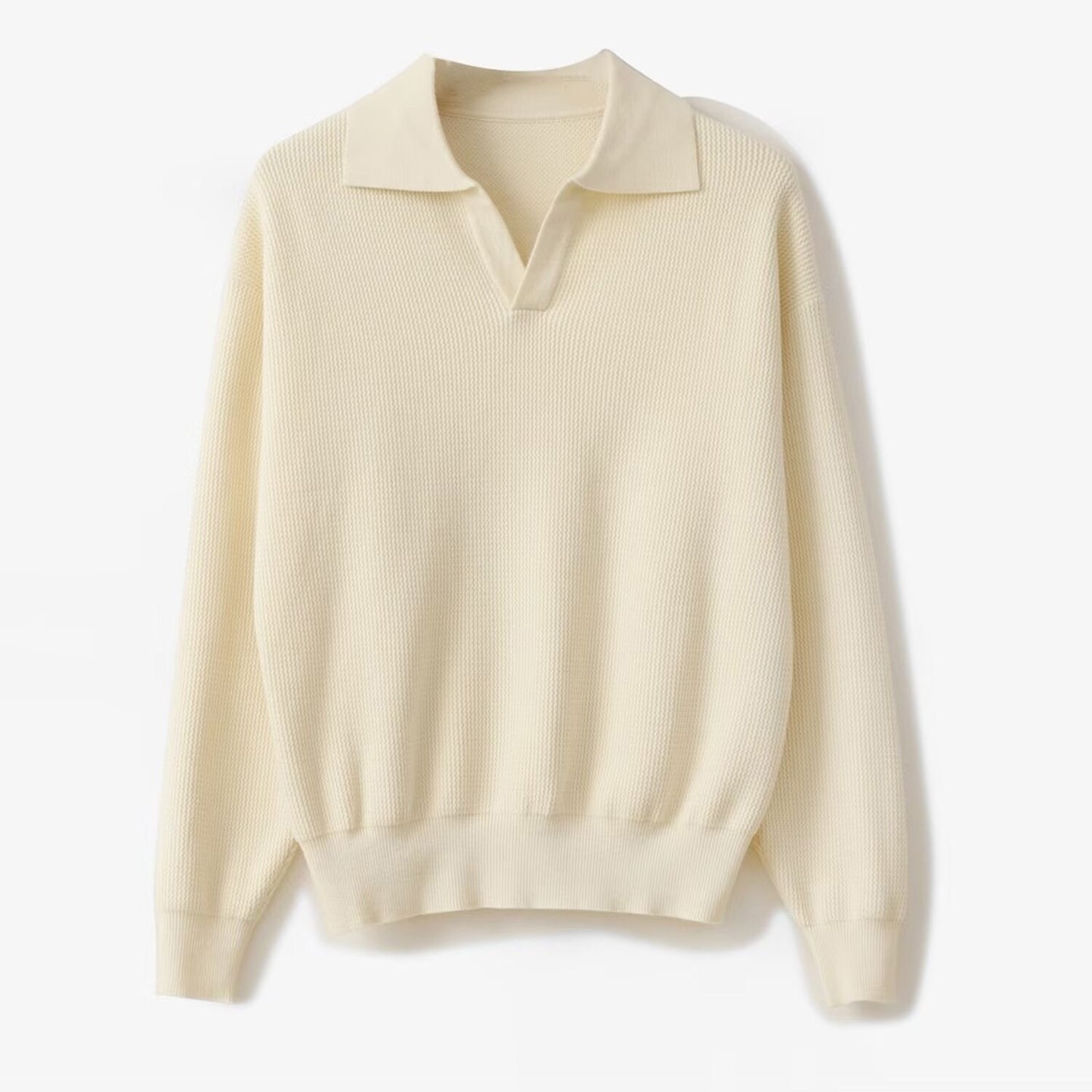 Polo Sweater Casual Knitted Long-sleeved