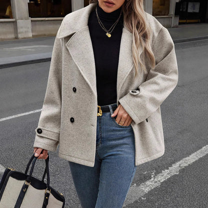 Women's Comfortable Wool Jacket with Buttons