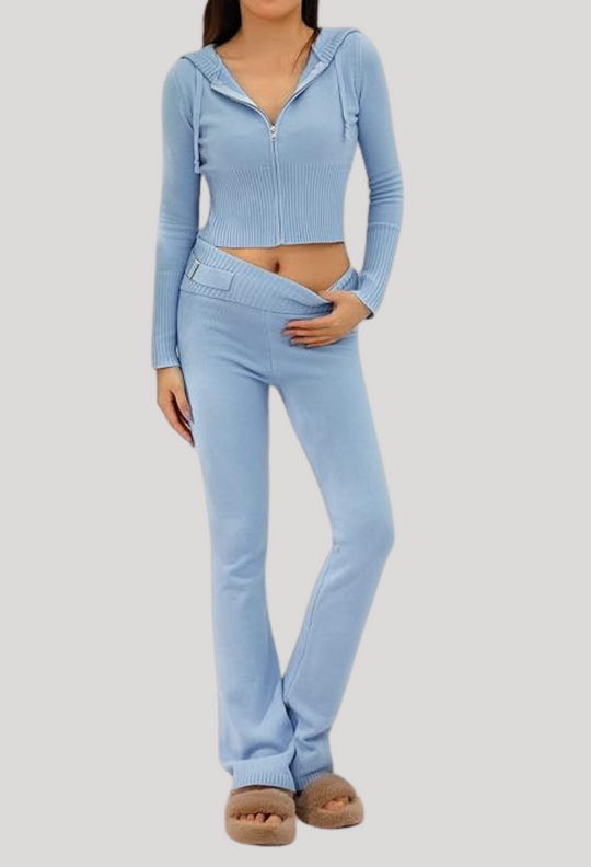 Strick Zweiteiler Damen Loungewear Set