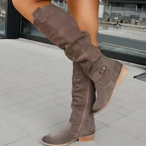 Stylish Suede Knee-High Boots Elegance