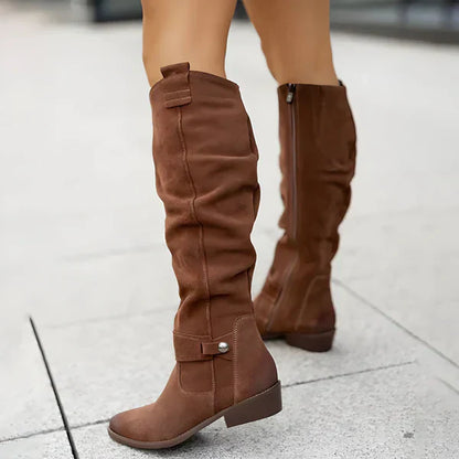 Stylish Suede Knee-High Boots Elegance