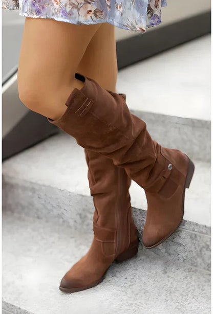 Stylische Stiefel Wildleder Kniehoch Elegance - IdealeKleiden