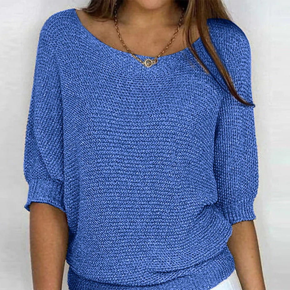 Women's Lightweight Top with Decorative Knit Pattern