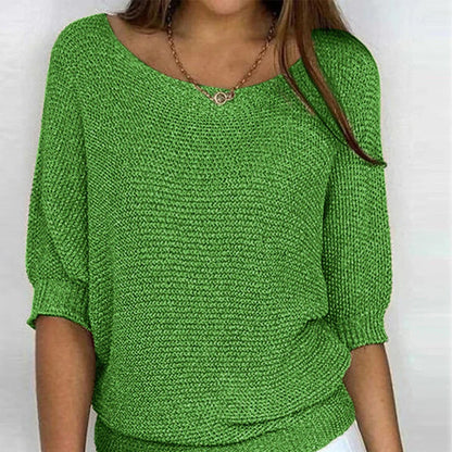 Women's Lightweight Top with Decorative Knit Pattern