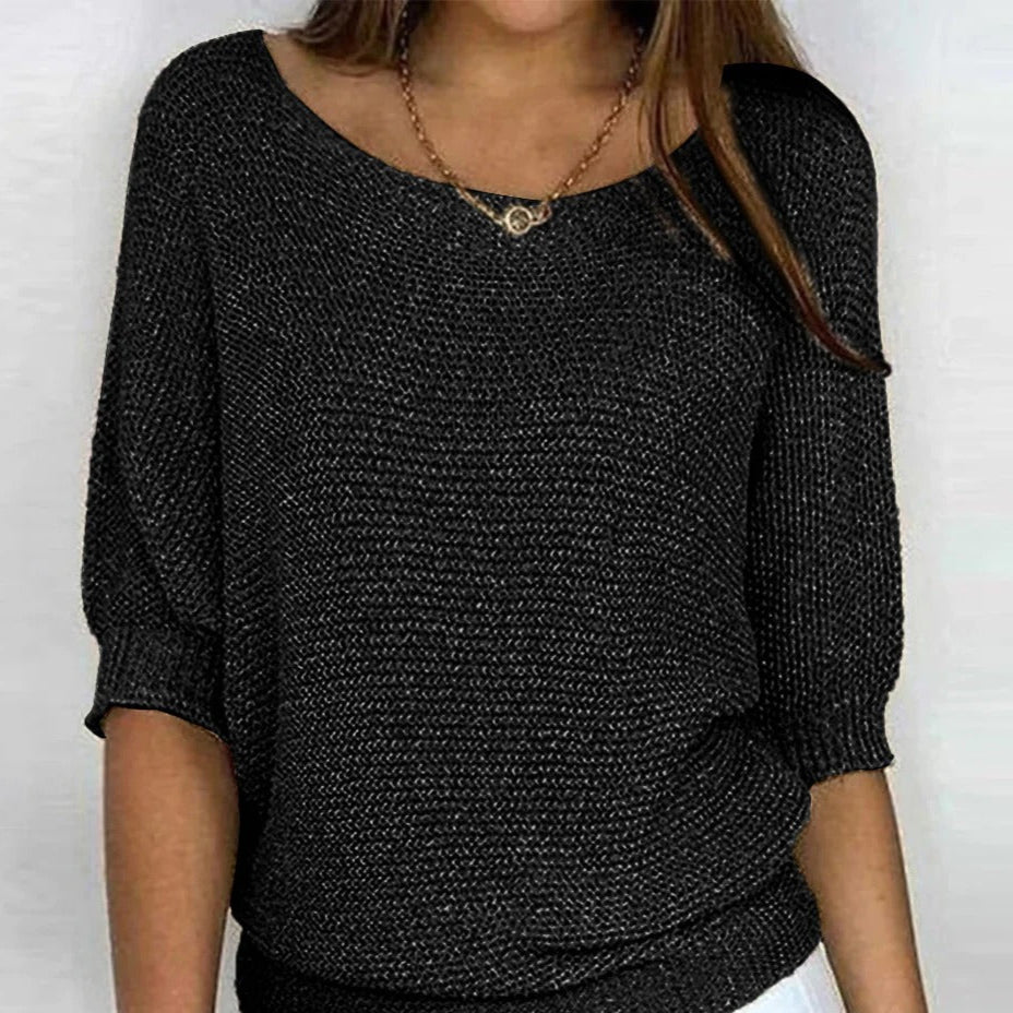 Women's Lightweight Top with Decorative Knit Pattern