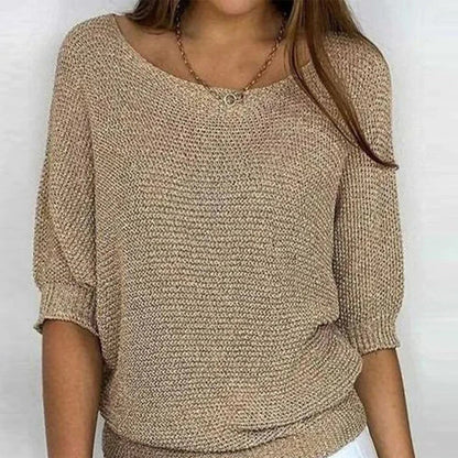 Leichtes DamenOberteil mit Dekorativem Strickmuster - IdealeKleiden