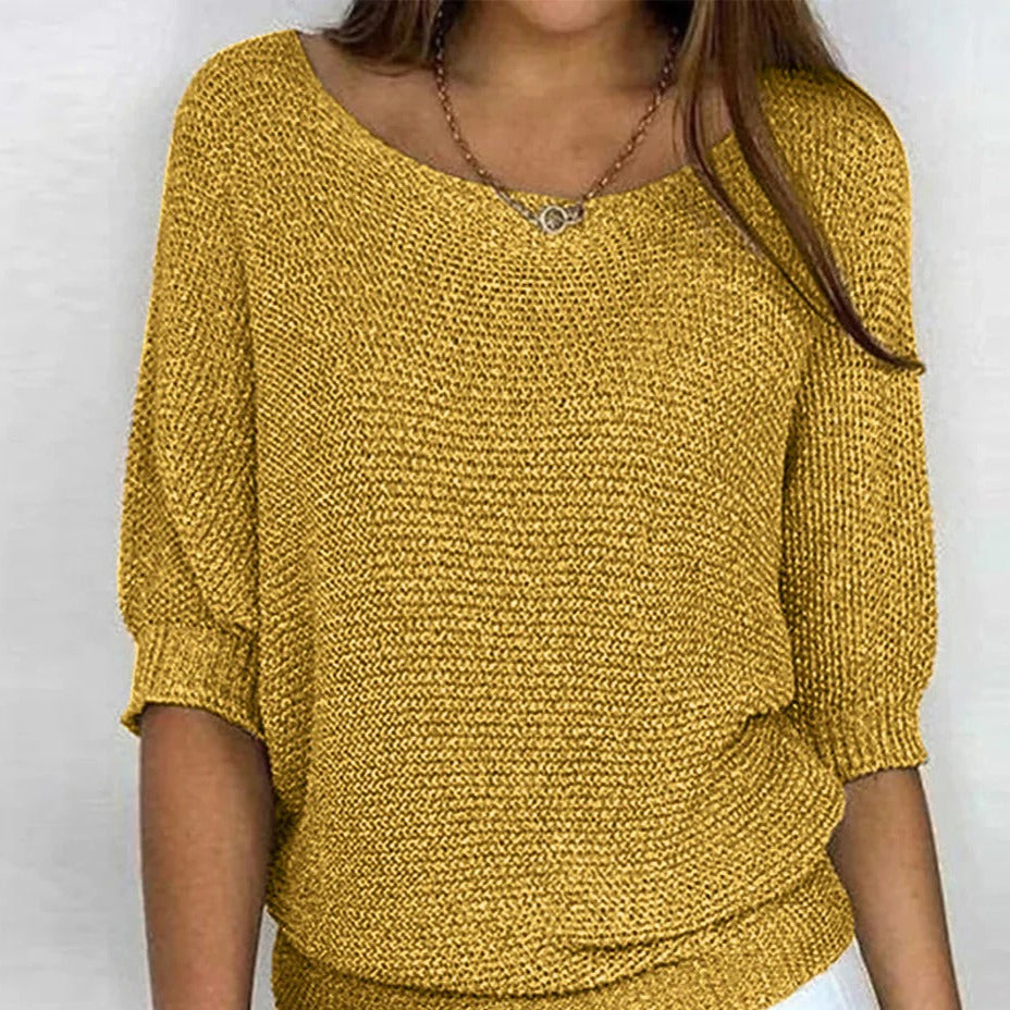 Women's Lightweight Top with Decorative Knit Pattern