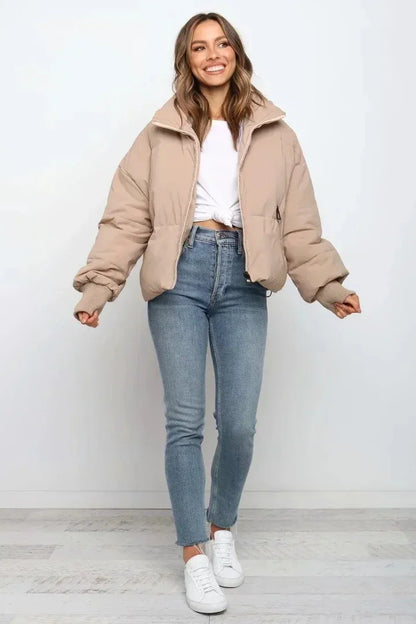 Damen Oversize Pufferjacke Warm - IdealeKleiden