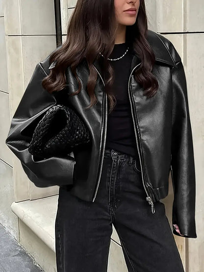 Women's Comfortable Zip-Up Bomber Jacket