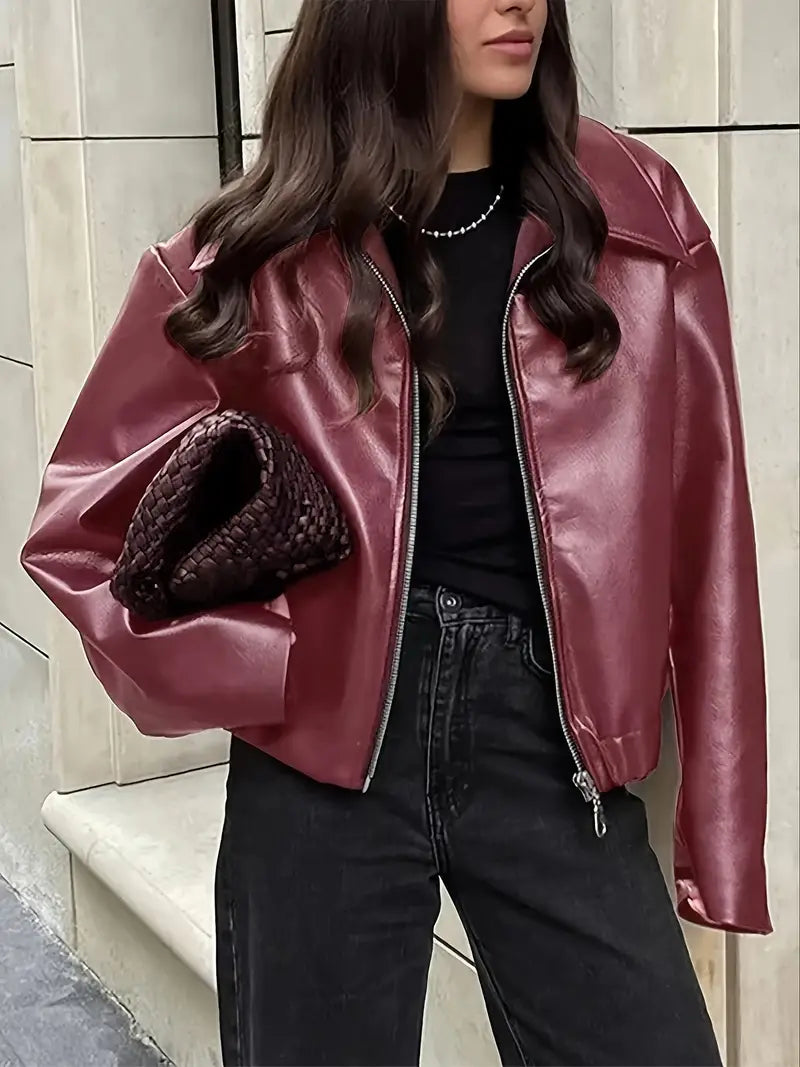 Women's Comfortable Zip-Up Bomber Jacket