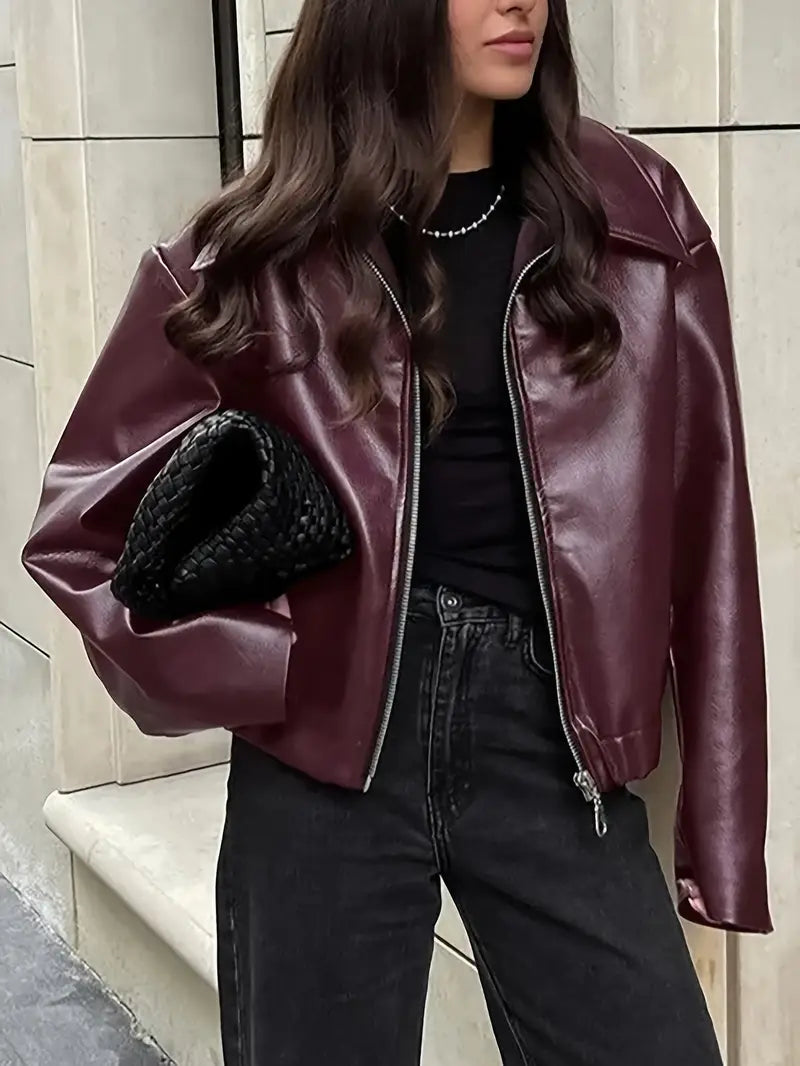 Women's Comfortable Zip-Up Bomber Jacket