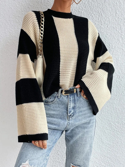 Fashionable Women's Knitted Sweaters with Wide Sleeves