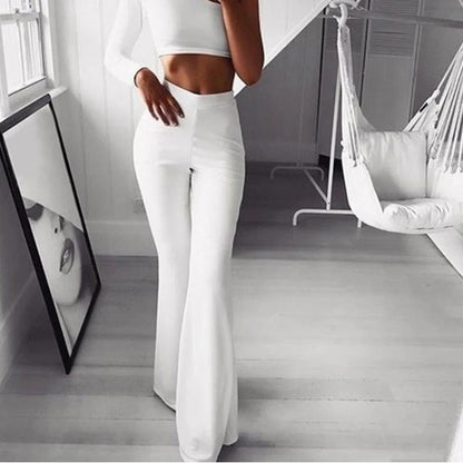 High Waist Flare Pants Comfortable Women's
