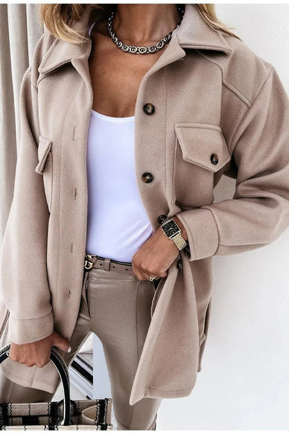 Women's Oversized Shirt Jacket Modern