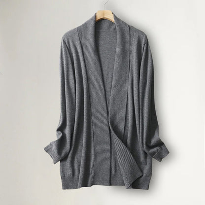 Women's Cashmere Cardigan Open Front Long Sleeve