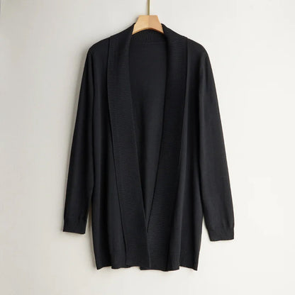 Women's Cashmere Cardigan Open Front Long Sleeve