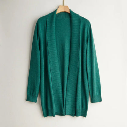 Women's Cashmere Cardigan Open Front Long Sleeve