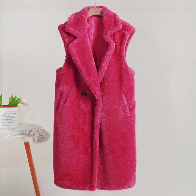 Women's Plush Sleeveless Winter Coat