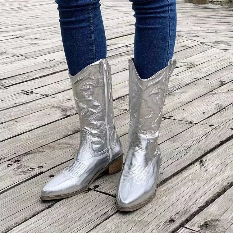 Western Boots Country Style Embroidered