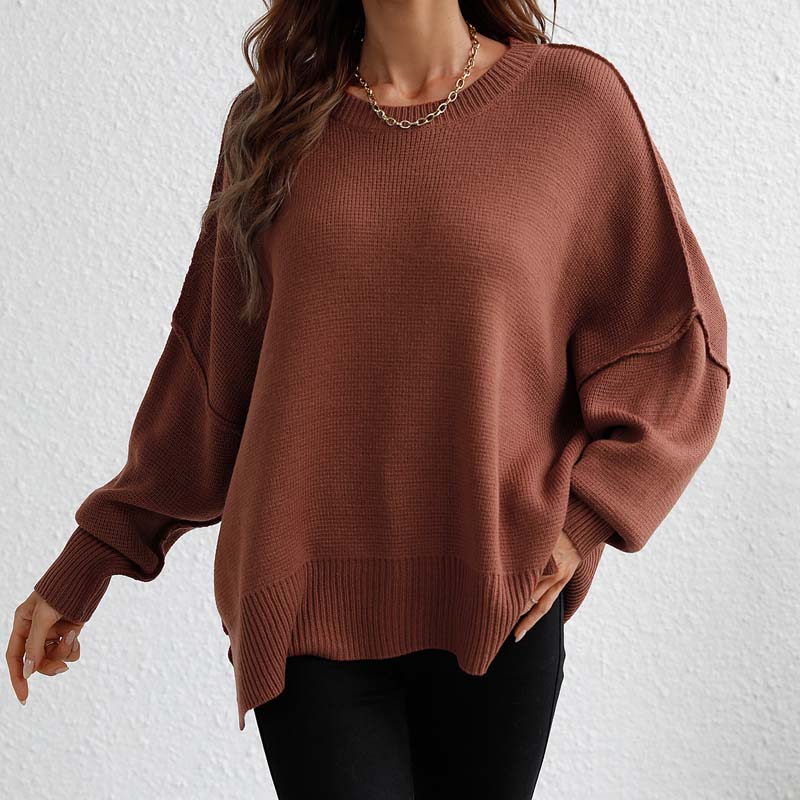 Women's Knitted Pullover Autumn Round Neck Model