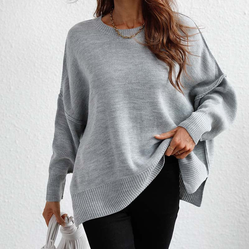 Women's Knitted Pullover Autumn Round Neck Model