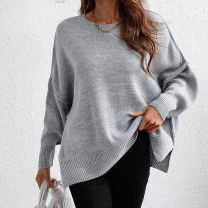 Women's Knitted Pullover Autumn Round Neck Model
