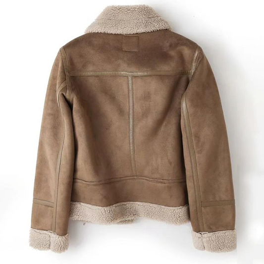 Lederjacke Sherpa Futter Warm & Stylish - IdealeKleiden