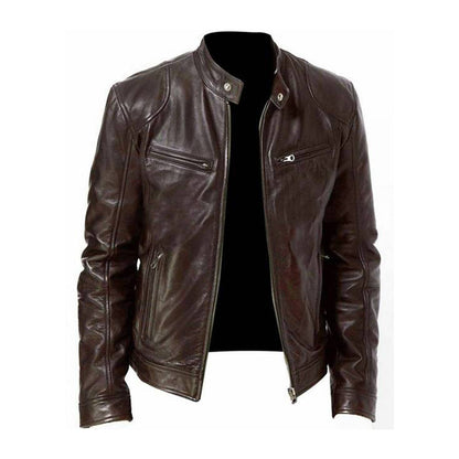 Elegant Men's Leather Jacket Modern Cut