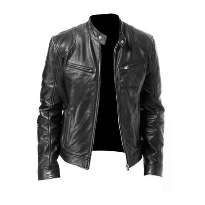 Elegant Men's Leather Jacket Modern Cut