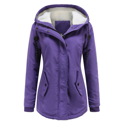 Waterproof Rain Jacket Fleece Lined Hood