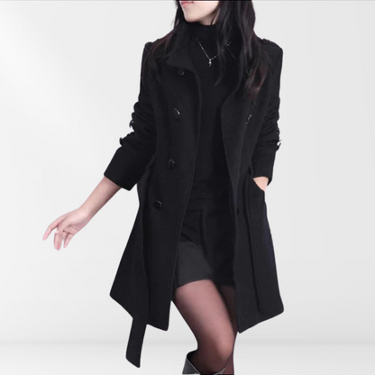 Women's Elegant Winter Coat with Belt Design