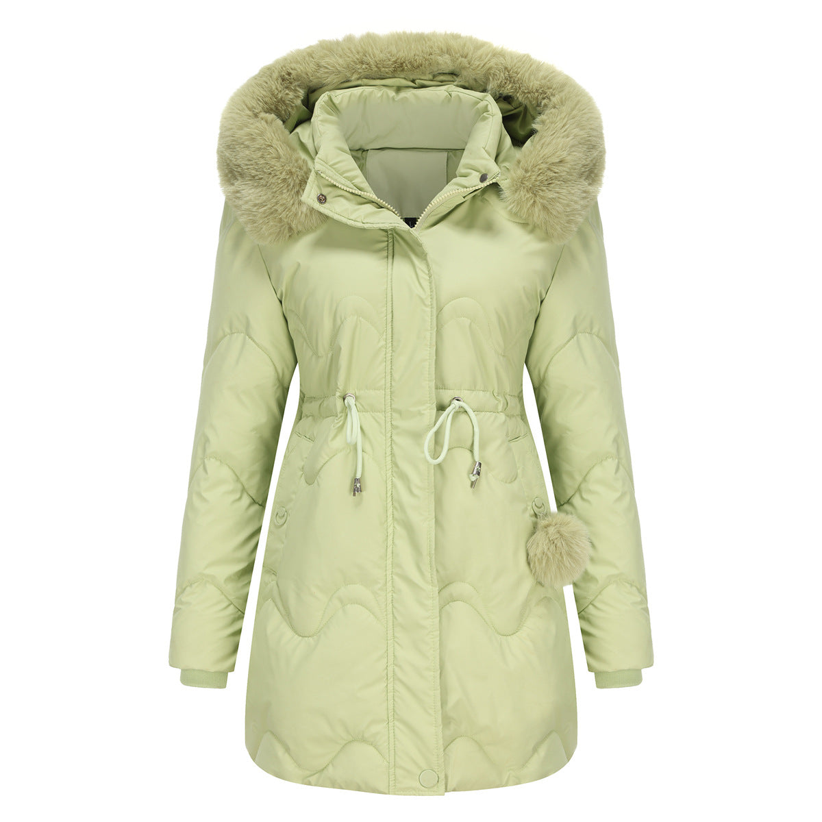 Women's Warm Winter Jacket Hood Zipper