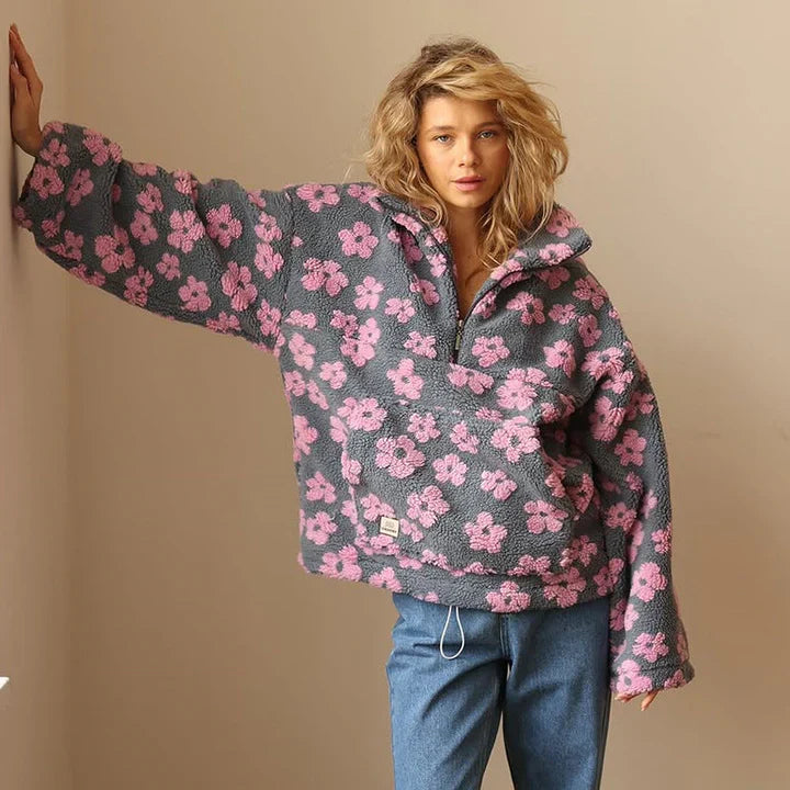 Floral Pullover Soft Fleece Women