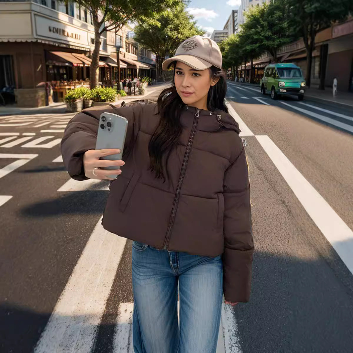 Women's Slim Fit Modern Puffer Down Jacket
