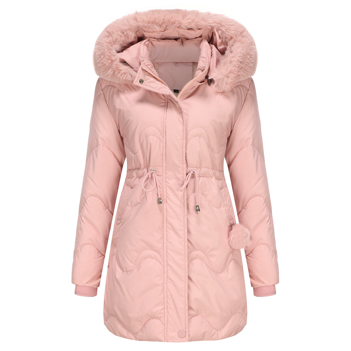 Women's Warm Winter Jacket Hood Zipper