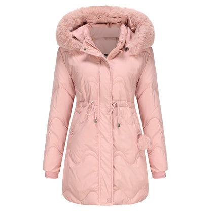 Women's Warm Winter Jacket Hood Zipper