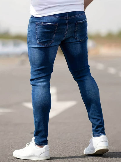 Rippen-Jeans Herren Trendy Destroyed-Style - IdealeKleiden