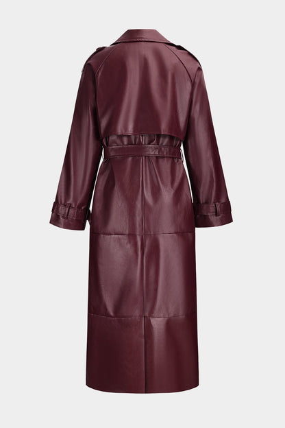 Moderner Trenchcoat aus Kunstleder Elegant und Robust - IdealeKleiden