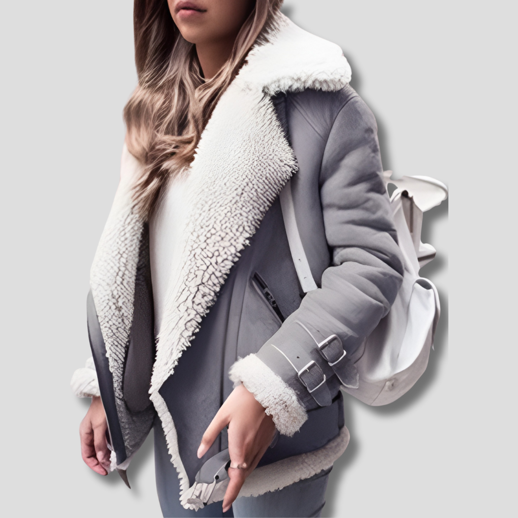 Women's leather bomber jacket