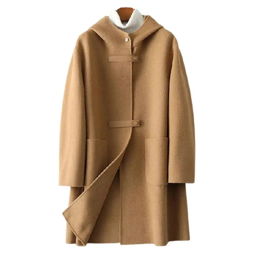 Stylische Damenjacke Kaschmir Warm Kapuze - IdealeKleiden