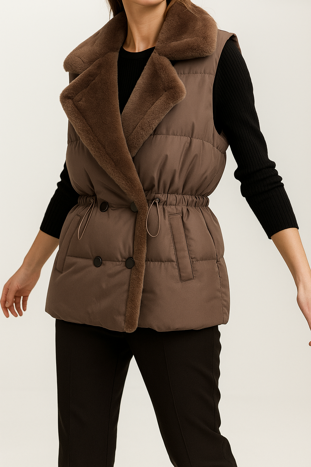 Women's Vest Padded Plush Jacket Elegant