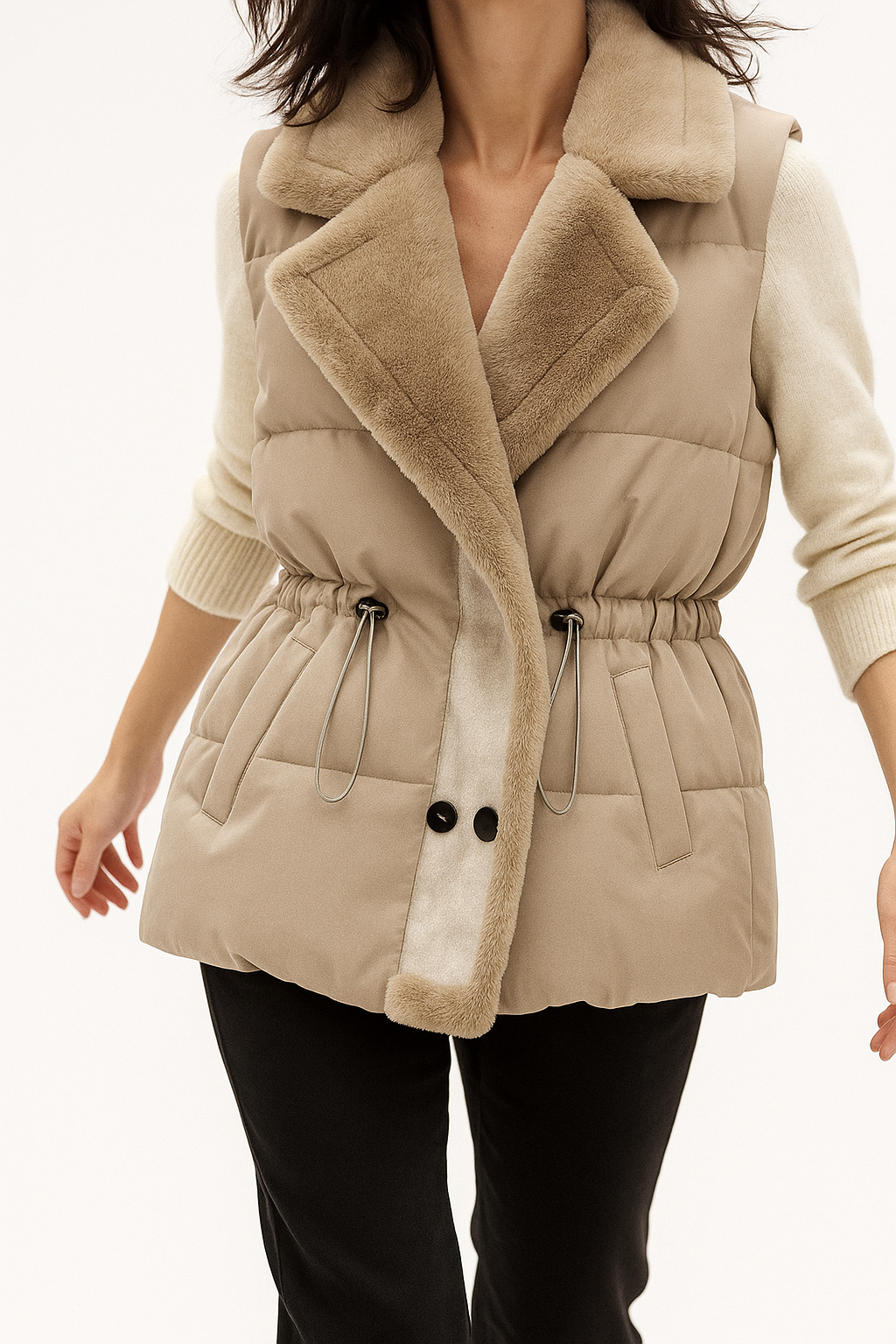 Women's Vest Padded Plush Jacket Elegant