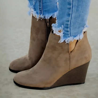 Women's Faux Suede Wedge Ankle Boots