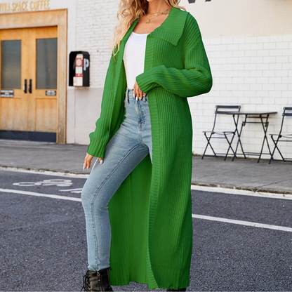 Elegant Women's Long-Sleeved Maxi Jacket