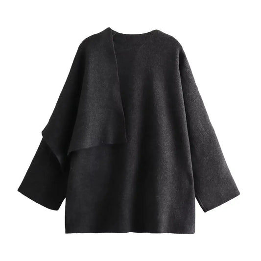 Stilvolle Damenjacke Asymmetrisch Modern - IdealeKleiden