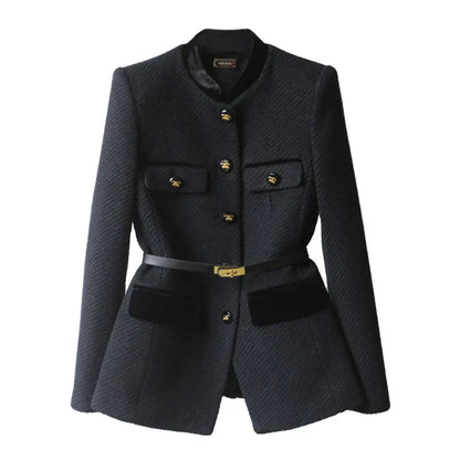 Klassischer Damen Wollmantel Elegante Länge