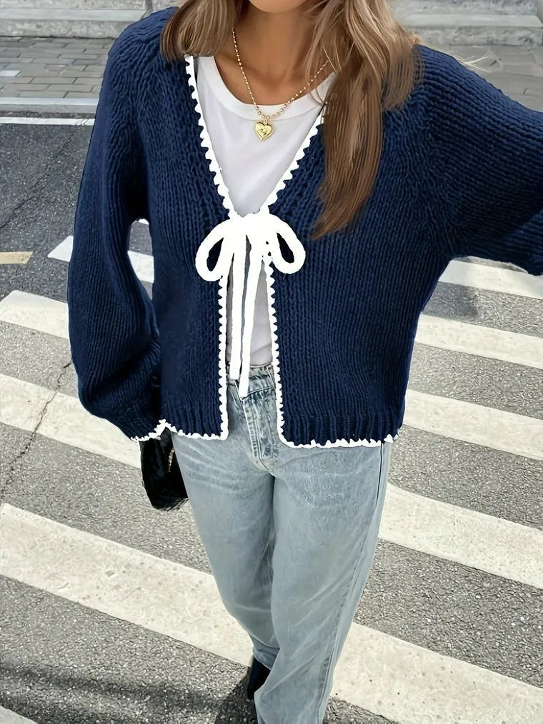 Women's Elegant V-Neck Knitted Cardigan