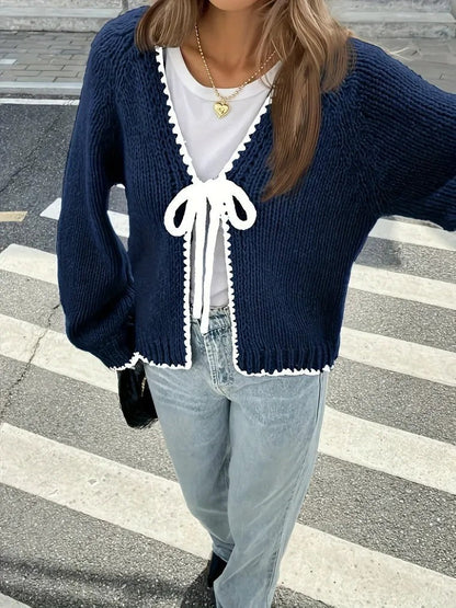 Women's Elegant V-Neck Knitted Cardigan